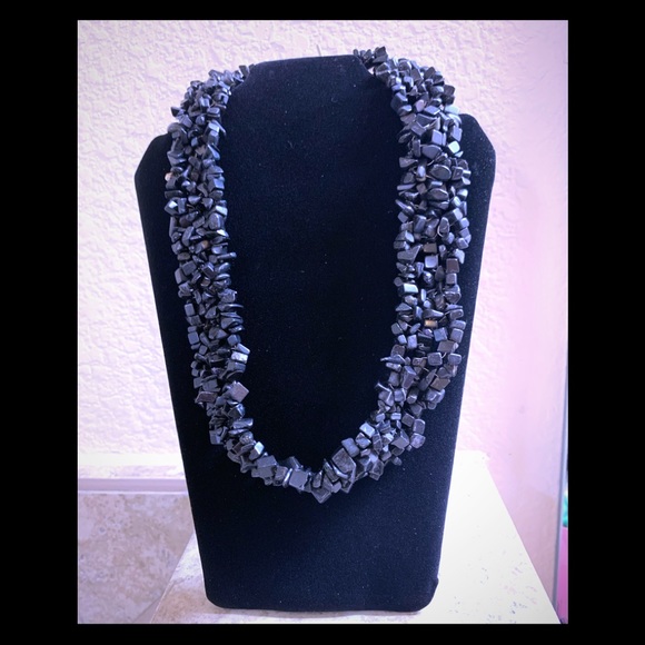 None Jewelry - Black Onyx Gemstone 5/$25 💎 Chipped Necklace VSCO